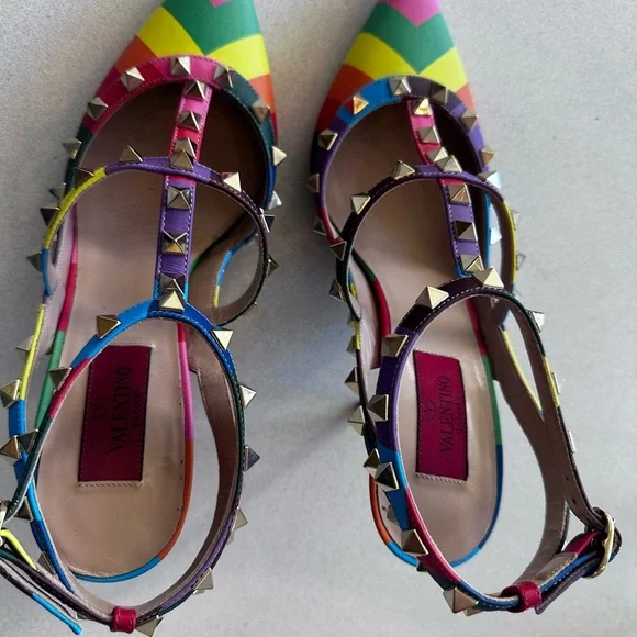 Valentino Rainbow Studded Heels - Picture 7 of 7